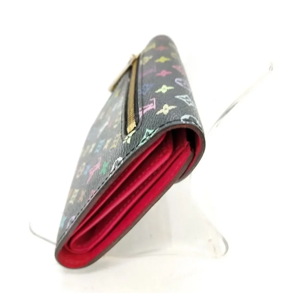 Auth Louis Vuitton Multicolor Monogram Murakami Portefeuille Joey Compact Wallet